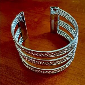 Silver 1pc Geometric Cuff Bracelet